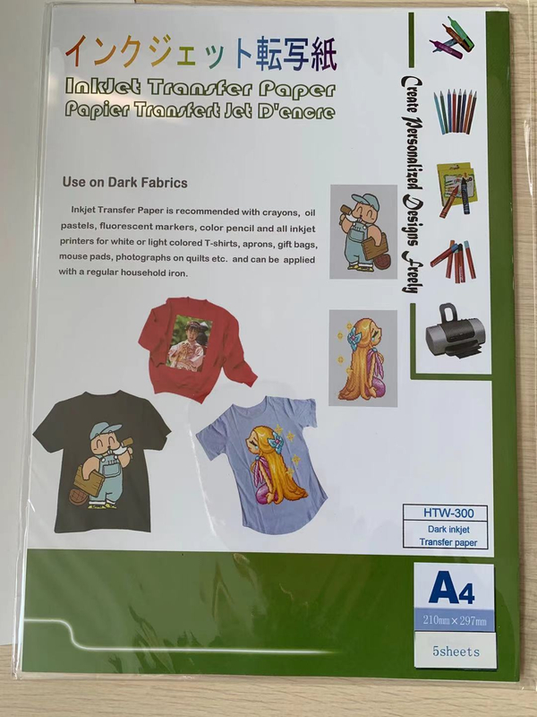 Película de transferência de PU para impressão a jato de tinta de cores escuras para impressora a jato de tinta de mesa / escritório